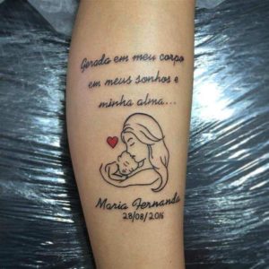 Tatuagem de mãe e filha - Frase