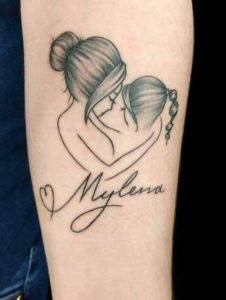 Tatuagem de mãe e filha - Linhas